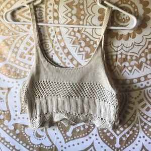 Cream colored Knitted Crop top